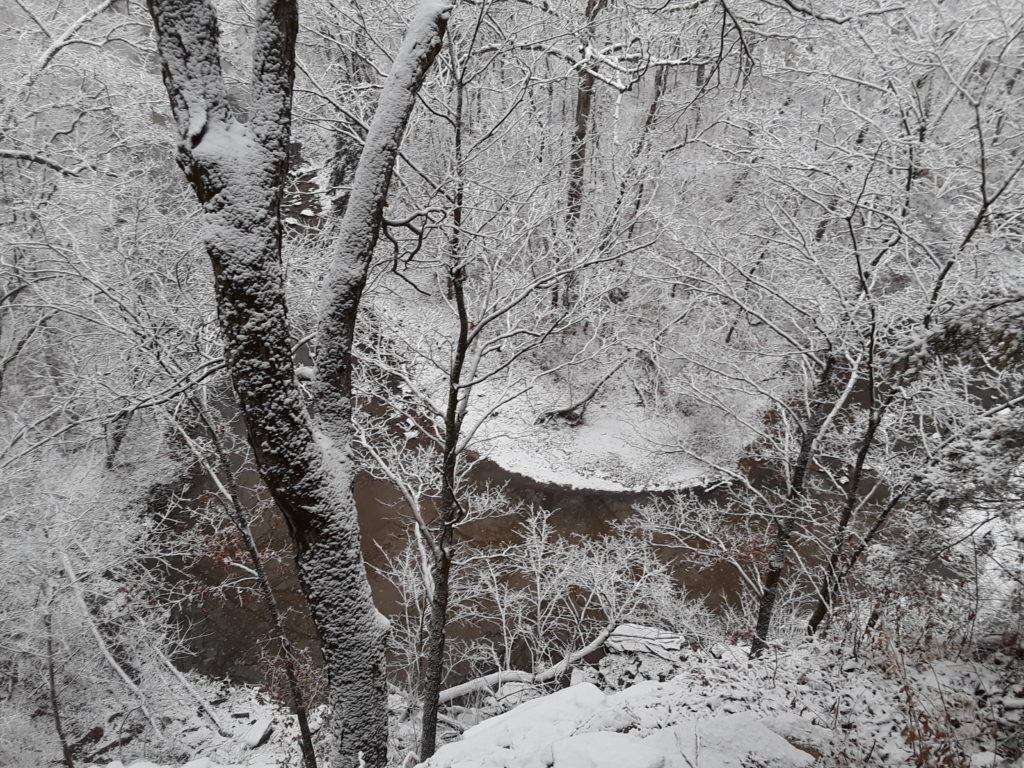 Gans Creek from above in winter